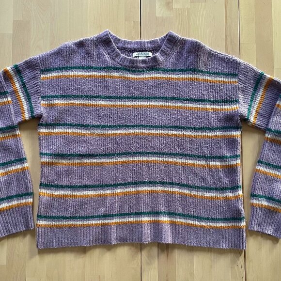 American Eagle Women's Purple Striped Boyfriend Fit Oversized Sweater size XS - Picture 1 of 6